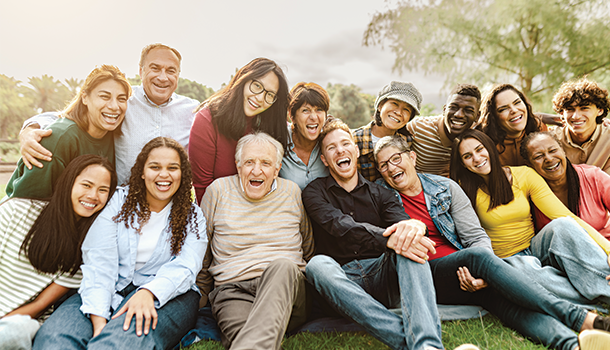 Happy Group of multigenerational and multiracial people