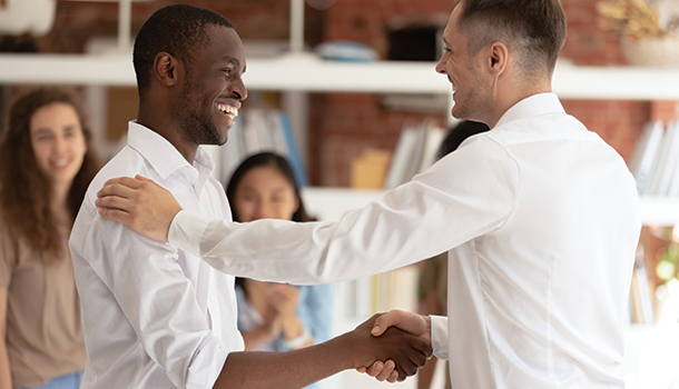 two guys shaking hands