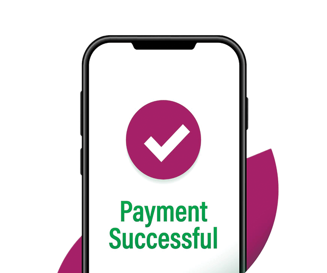 screenshot of successful payment