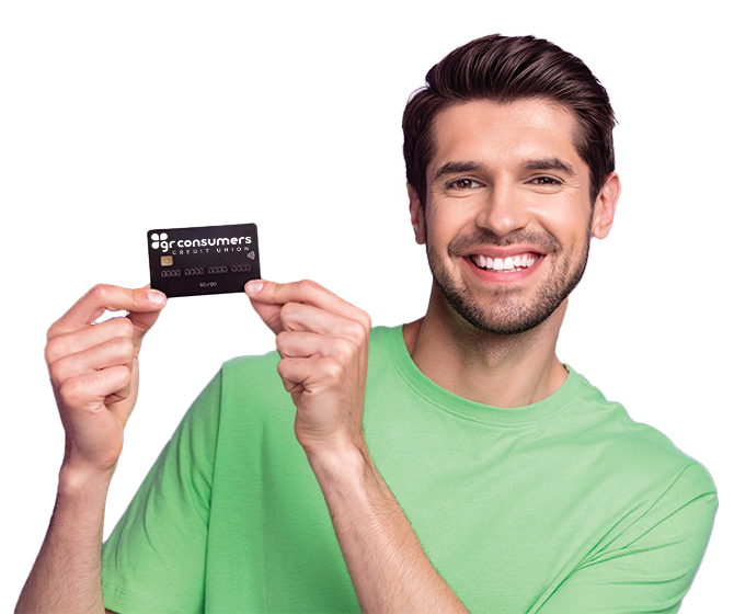 Man holding GRCCU card